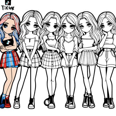 a group of girls realistic