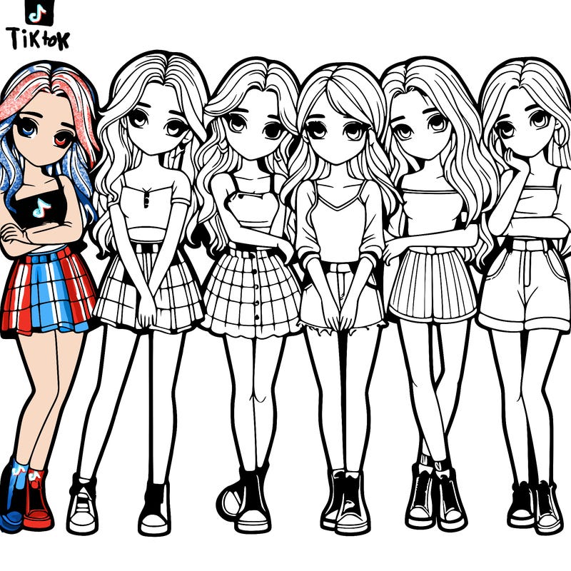 a group of girls realistic