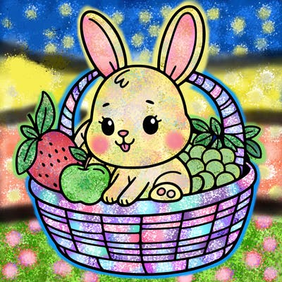 bunny in a fruit basket