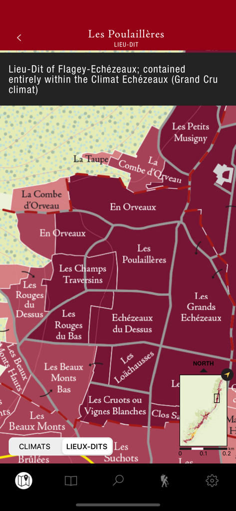 ClimaVinea - Detailed map showing Burgundy wine parcels and climats in Echezeaux