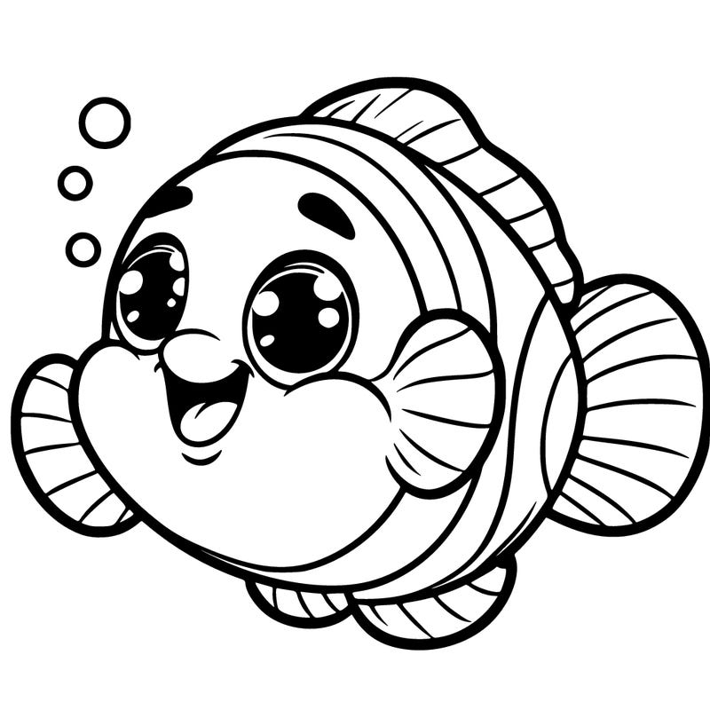 cute happy clown fish