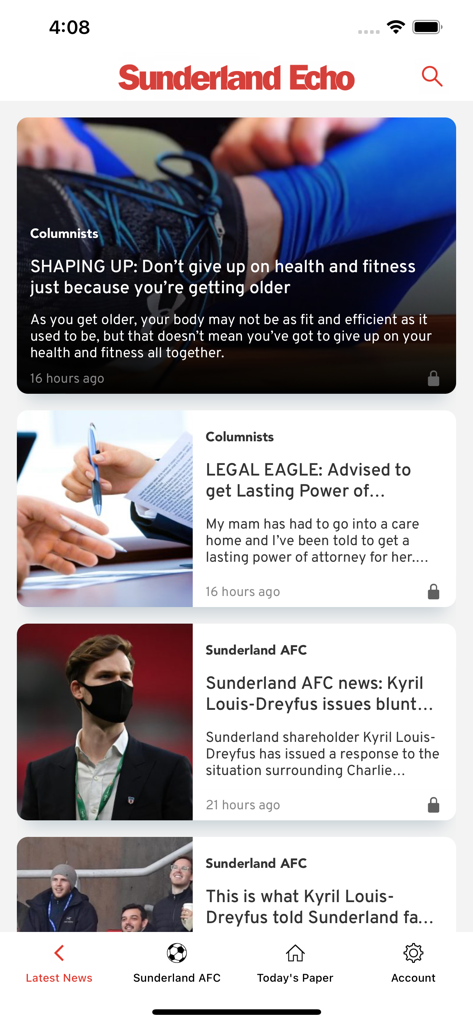 The Sunderland Echo Newspaper - Latest news feed of the Sunderland Echo app featuring local columnists and Sunderland AFC football club updates