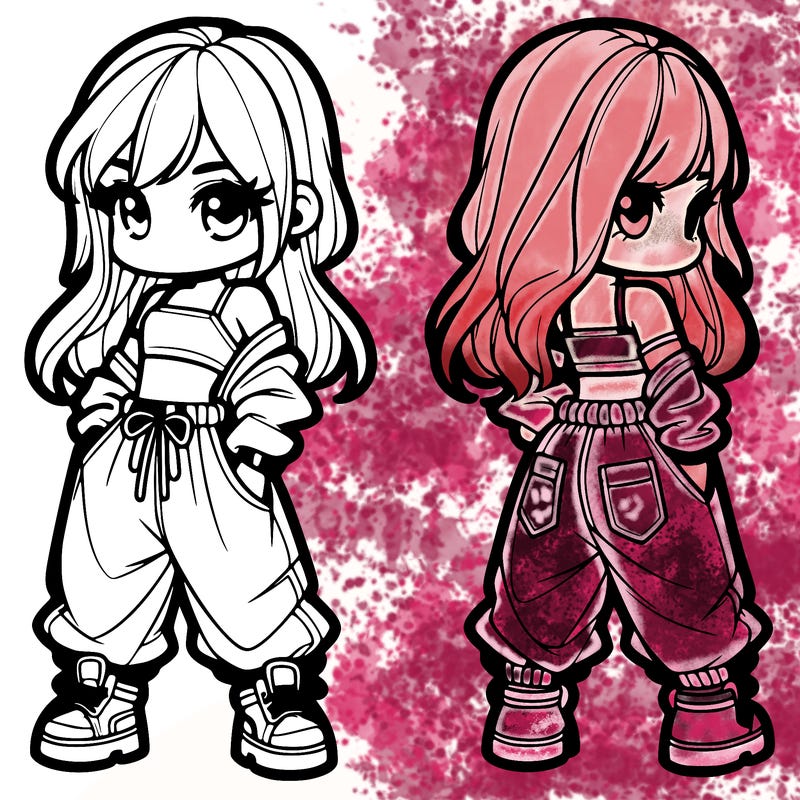 girl in crop top and baggy pants