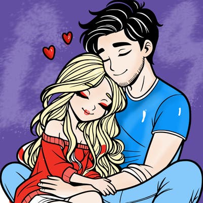 boyfriend and girlfriend hugging