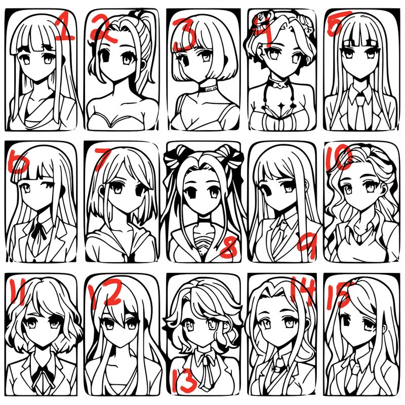 girls that look diffrent anime