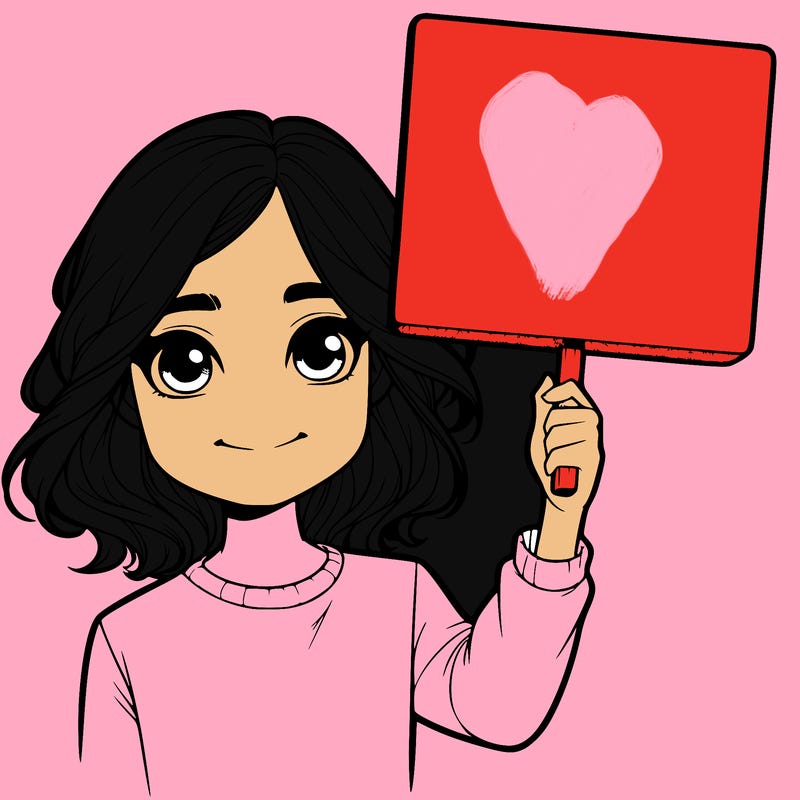 realistic girl holding up a sign