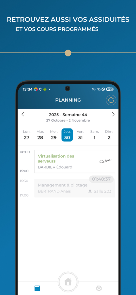 Wöchentlicher Stundenplan und Anwesenheitsübersicht in der SoWeSoft Student App
