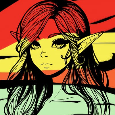 elf girl realistic dark fantasy