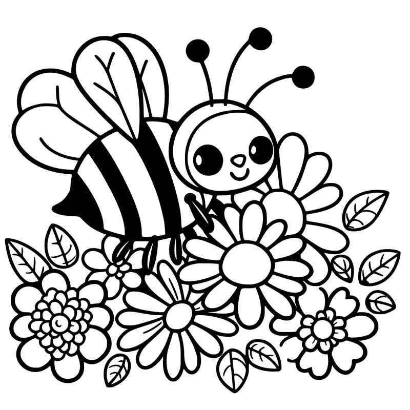 bee with flowers