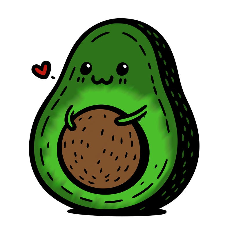 an avocado hugging an avocado