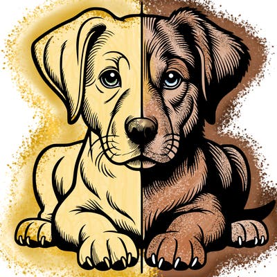 realistic dog split picture