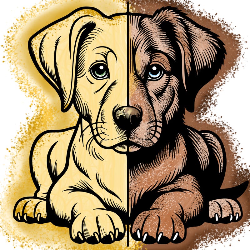 realistic dog split picture