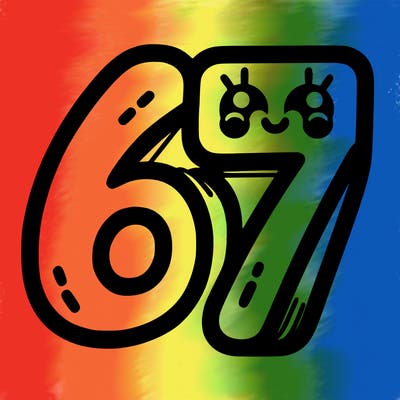 the numbers 67