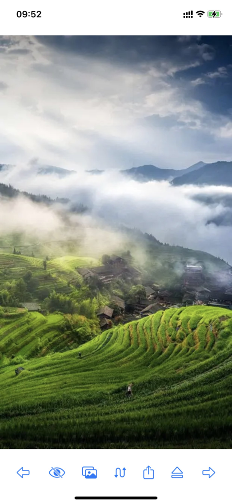 Photo paysage en plein écran affichée dans l'interface de l'application File Viewer for All