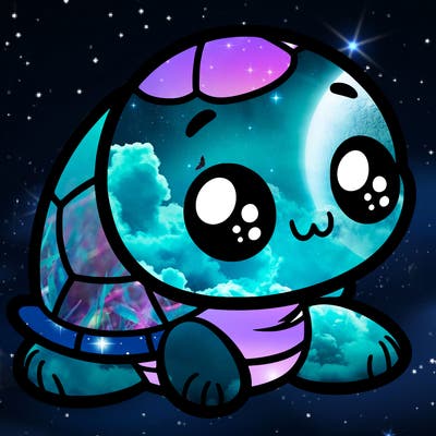 cute little animated turtle