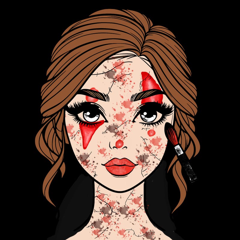 realistic person with makeup