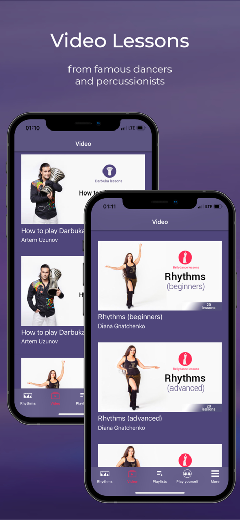 Darbuka Rhythms - プロのインストラクターによるダルブカとベリーダンスのビデオレッスン。