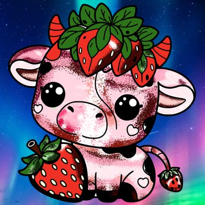 cute strawberry cow