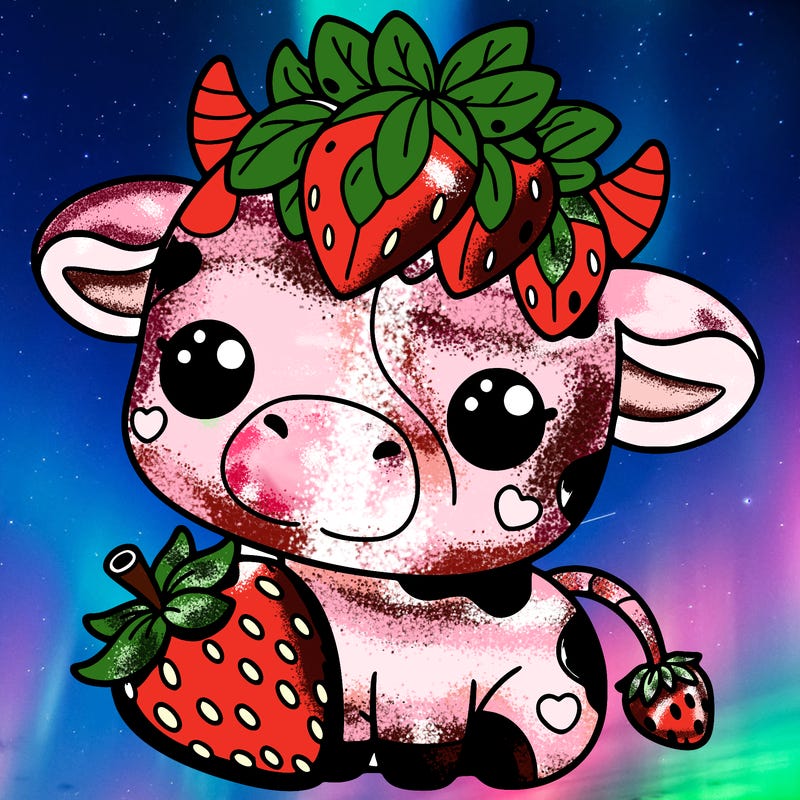 cute strawberry cow