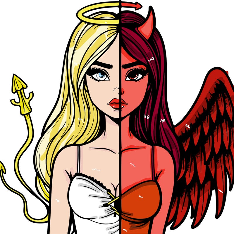 devil vs angel realistic girl