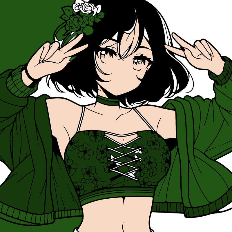 anime girl with crop top