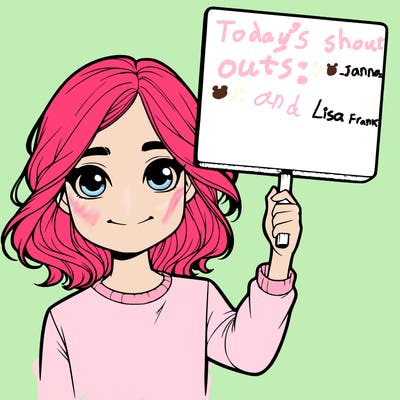 realistic girl holding up a sign