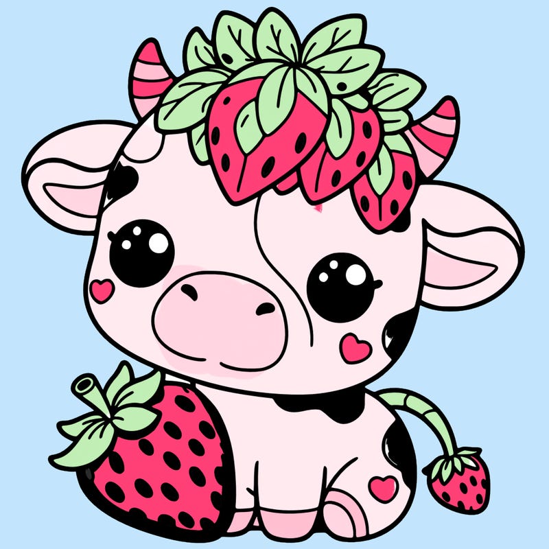 cute strawberry cow
