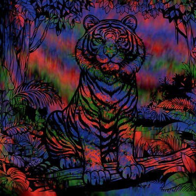 realistic tiger in the jungle