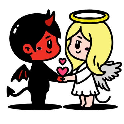 love between devil and angel