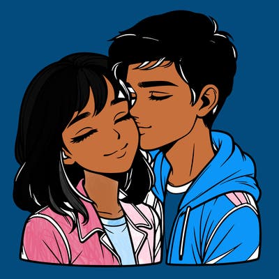 realistic girl and boy  love