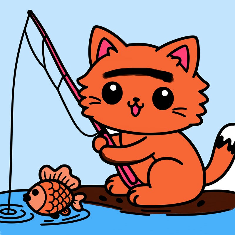 a cat that fishes
