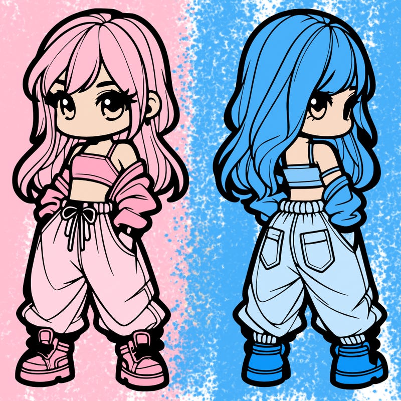 girl in crop top and baggy pants