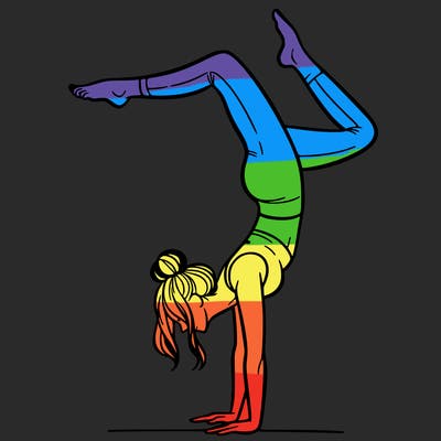 a woman doing a handstand
