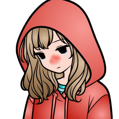 girl with a hoodie with hood over her head