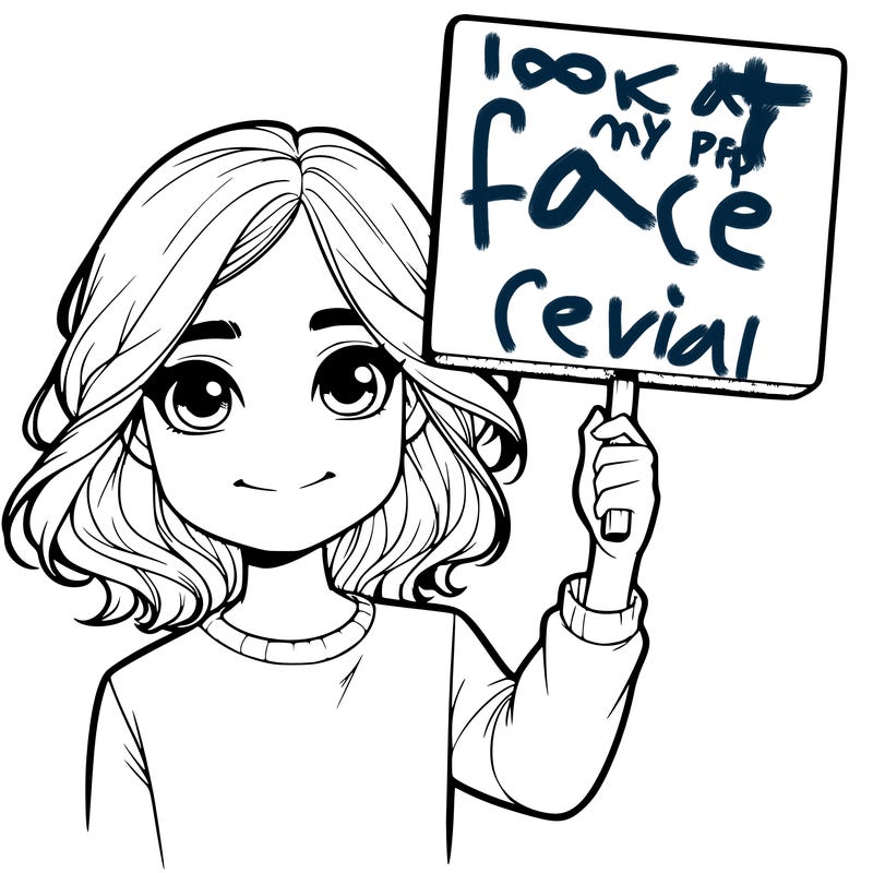 realistic girl holding up a sign