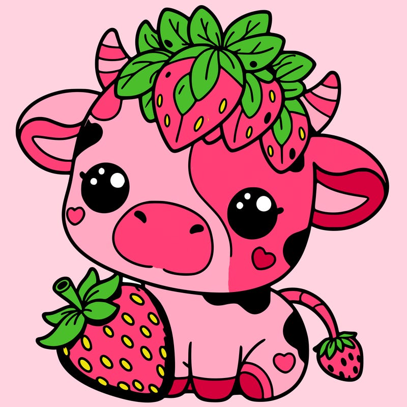 cute strawberry cow