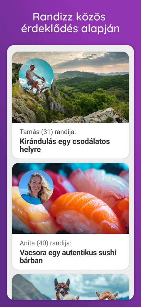 Ungarische Dating-App Randivonal zeigt Benutzer und ihre Traumdatum-Ideen basierend auf gemeinsamen Interessen