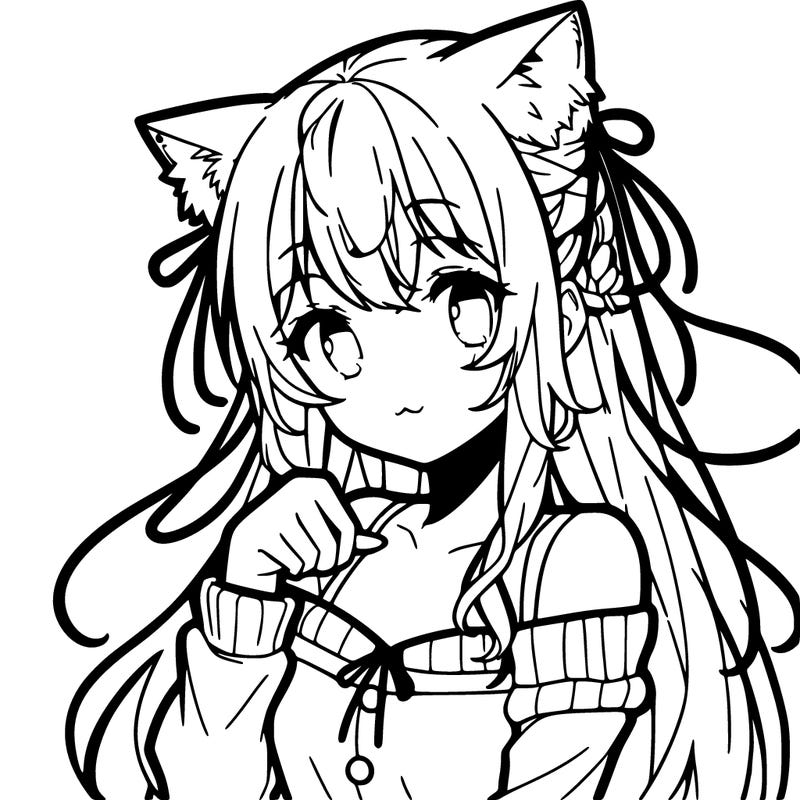 anime girl with cat ears