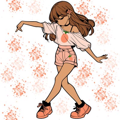 realistic girl danceing
