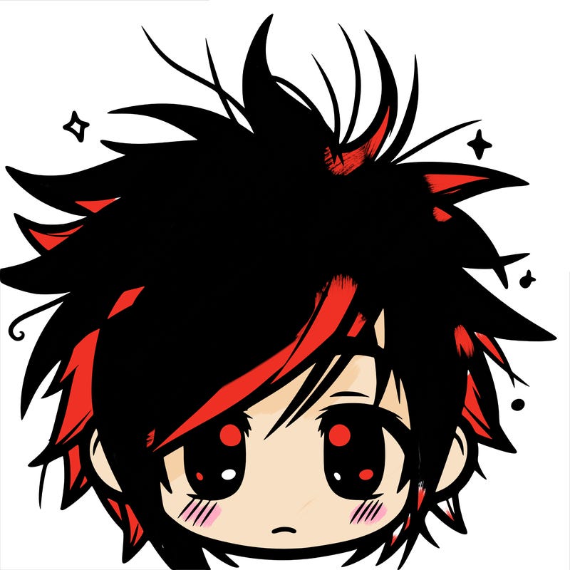 messy hair sharp eyes