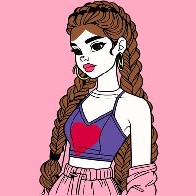 beautiful woman with braided hair crop top