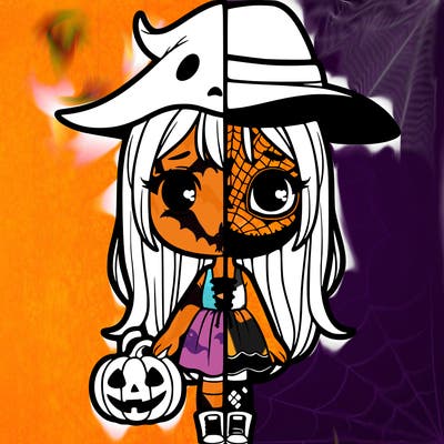 girl halloween split