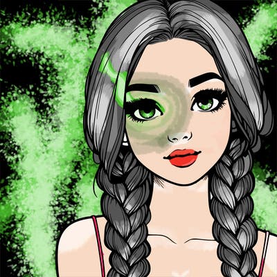 realistic girl with braids