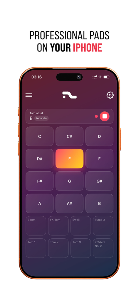 Professional music pad interface on iPhone for live worship and performances.