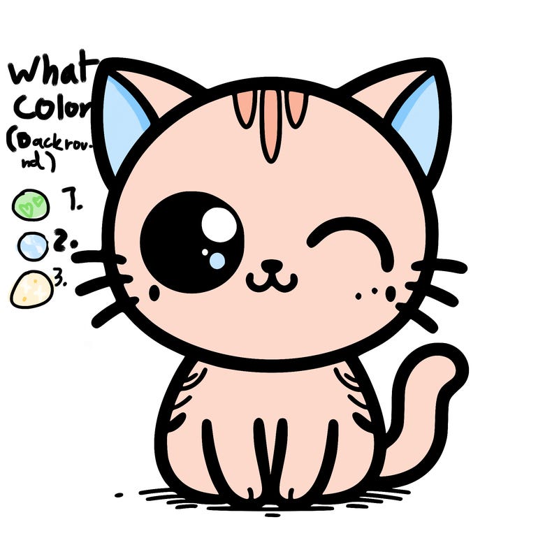 super simple cute kitten with one eye