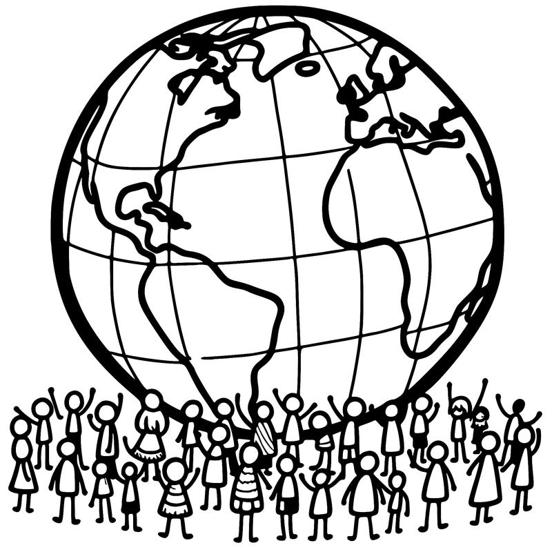 earth with people on it