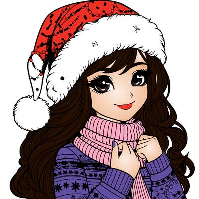 realistic christmas girl