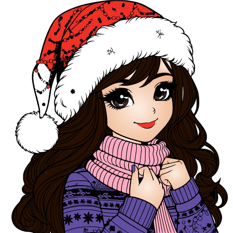 realistic christmas girl