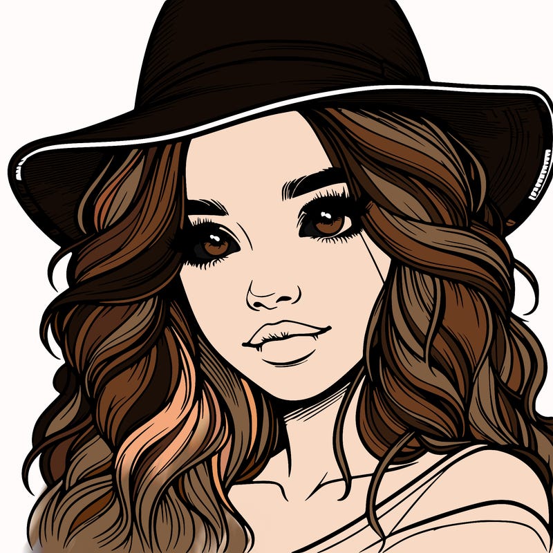 realistic girl with hat