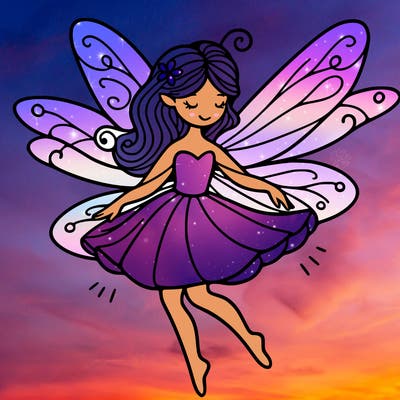 create a fairy with wings flying